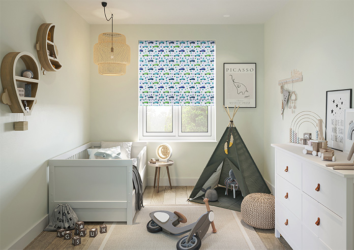 Leafy Lane, Aqua - Roman Blind - Image 8
